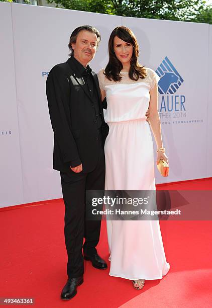 Friedemann Fromm and Claudia Mehnert attend the 'Bayerischer Fernsehpreis 2014' at Prinzregententheater on May 23, 2014 in Munich, Germany.