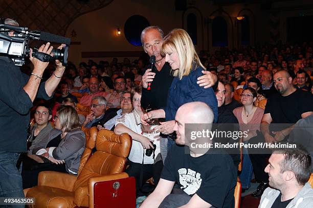 Laurent Baffie and Chantal Ladesou attend the 'Bigard Fete Ses 60 Ans' One Man Show at Le Grand Rex on May 23, 2014 in Paris, France.