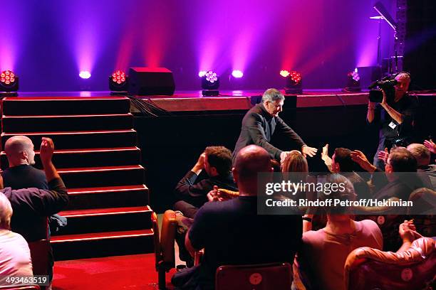 Humorist Jean-Marie Bigard performs in his One Man Show 'Bigard Fete Ses 60 Ans' at Le Grand Rex on May 23, 2014 in Paris, France.