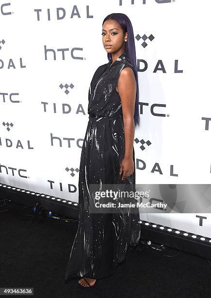 Singer Justine Skye attends TIDAL X: 1020 Amplified by HTC at Barclays Center of Brooklyn on October 20, 2015 in New York City.