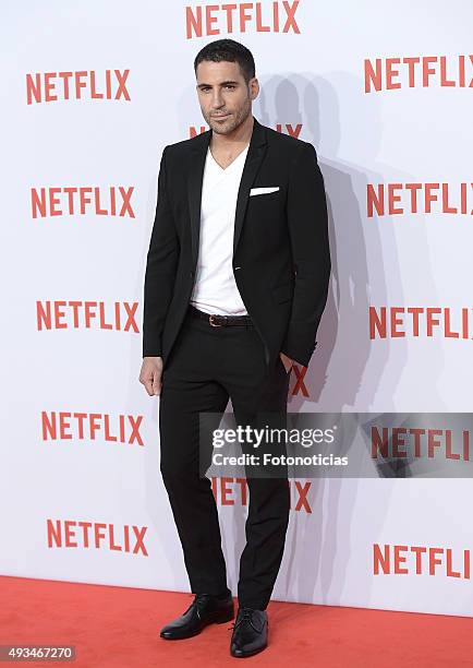 Miguel Angel Silvestre attends the red carpet of Netflix presentation at the Matadero Cultural Center on October 20, 2015 in Madrid, Spain.