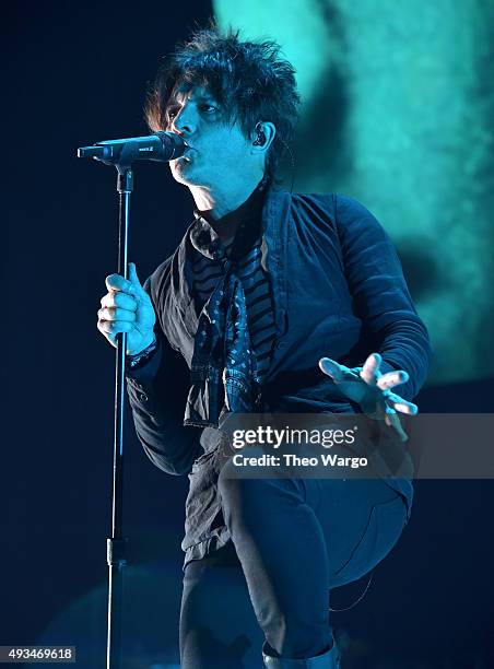 Singer Nicola Sirkis of Indochine performs onstage during TIDAL X: 1020 Amplified by HTC at Barclays Center of Brooklyn on October 20, 2015 in New...