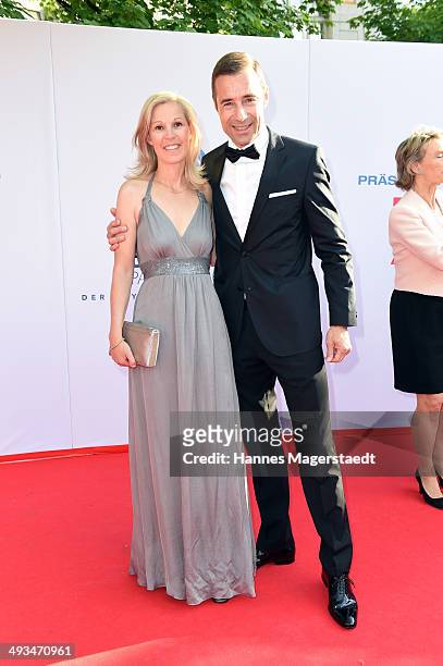 Kai Pflaume and his wife Ilke attend the 'Bayerischer Fernsehpreis 2014' at Prinzregententheater on May 23, 2014 in Munich, Germany.