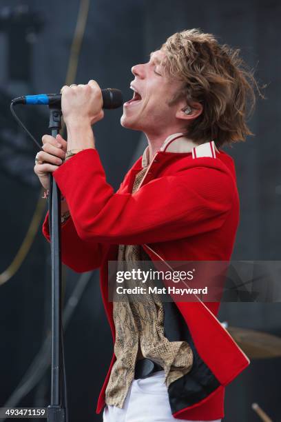 Matt Shultz of Cage the Elephant performs on stage during the Sasquatch Music Festival at The Gorge Amphitheater on May 23, 2014 in George,...