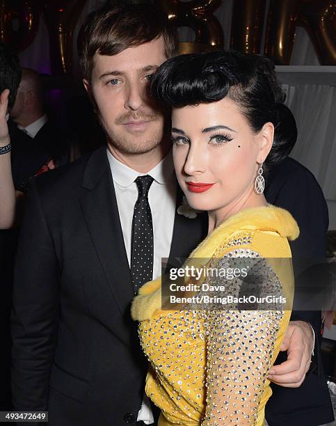 Dita Von Teese and guest attend Naomi Campbell's birthday party at the Billionaire Club Sunset Lounge on May 23, 2014 in Monaco, Monaco.