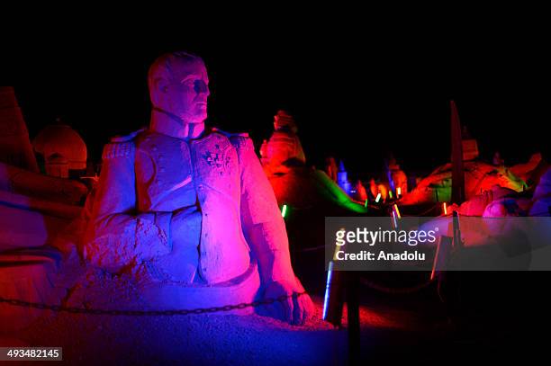The statue of Napoleon Bonaparte is displayed at International Antalya Sand Sculpture Festival , which is among the worlds largest sand sculpture...