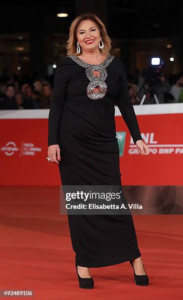 Monica Setta walks the red carpet for 'Ville-Marie' during the 10th Rome Film Fest at Auditorium Parco Della Musica on October 20, 2015 in Rome,...