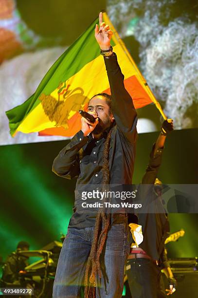 Musician Damian Marley performs onstage during TIDAL X: 1020 Amplified by HTC at Barclays Center of Brooklyn on October 20, 2015 in New York City.