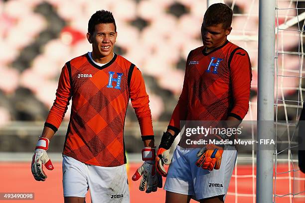 Michael Perello of Honduras looks on during a training session ahead of the FIFA U-17 World Cup Chile 2015 on October 17, 2015 in Talca, Chile.