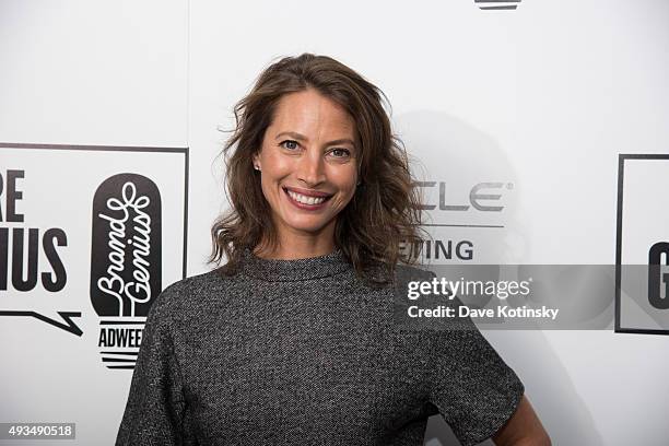 Christy Turlington Burns arrives at Adweek's Brand Genius 2015 at Guastavino's on October 20, 2015 in New York City.