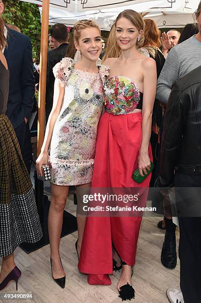 Actresses Kiernan Shipka and Jaime King attend CFDA/Vogue Fashion Fund Show and Tea at Chateau Marmont on October 20, 2015 in Los Angeles, California.