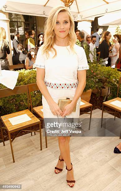 Actress Reese Witherspoon attends CFDA/Vogue Fashion Fund Show and Tea at Chateau Marmont on October 20, 2015 in Los Angeles, California.