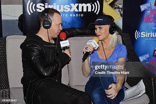 Donnie Wahlberg attends and Jenny McCarthy hosts her SiriusXM Show live from Beyond The Ivy in Chicago on October 20, 2015 in Chicago, Illinois.