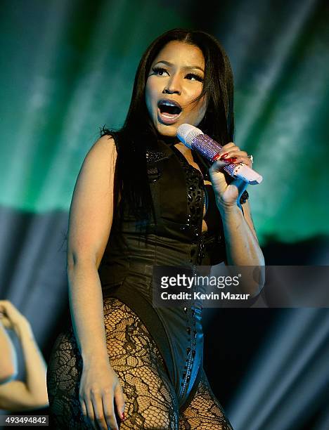 Rapper Nicki Minaj performs onstage during TIDAL X: 1020 Amplified by HTC at Barclays Center of Brooklyn on October 20, 2015 in New York City.