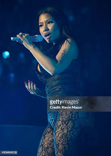 Rapper Nicki Minaj performs onstage during TIDAL X: 1020 Amplified by HTC at Barclays Center of Brooklyn on October 20, 2015 in New York City.