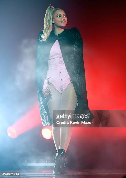Beyonce performs onstage during TIDAL X: 1020 Amplified by HTC at Barclays Center of Brooklyn on October 20, 2015 in New York City.