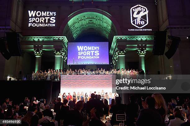 General view of the stage during the 36th Annual Salute to Women In Sports at Cipriani Wall Street on October 20, 2015 in New York City.