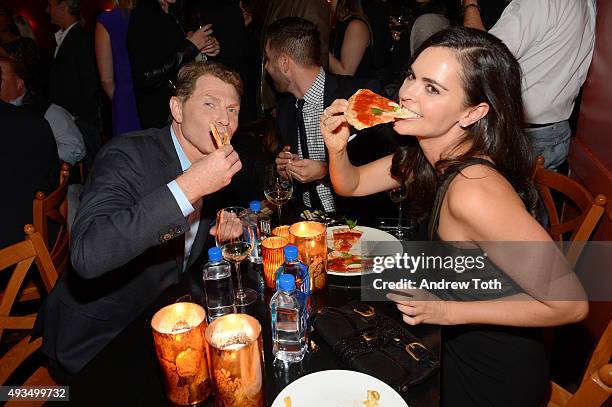 Bobby Flay and Katie Lee attend the New York premiere of "BURNT", presented by The Weinstein Company, Sassoregale Wine, Castello Cheese and FIJI...