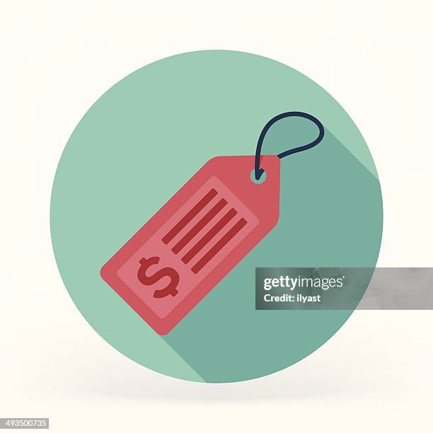 flat price tag icon - price stock illustrations