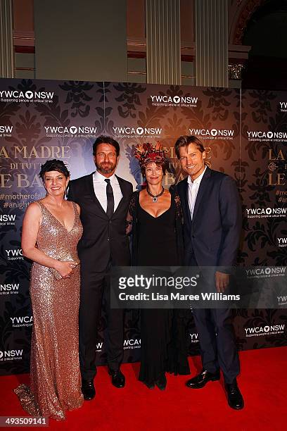 Anna Bligh, Gerard Butler, Rachel Ward and Nikolaj Coster-Waldau attend the YMCA Mother of All Balls at Town Hall on May 24, 2014 in Sydney,...