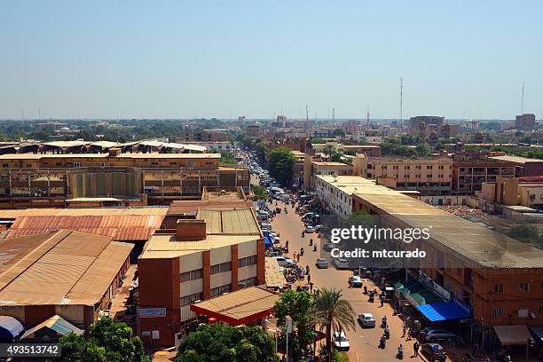 ouagadougou, burkina faso: city center skyline - burkina faso stock pictures, royalty-free photos & images