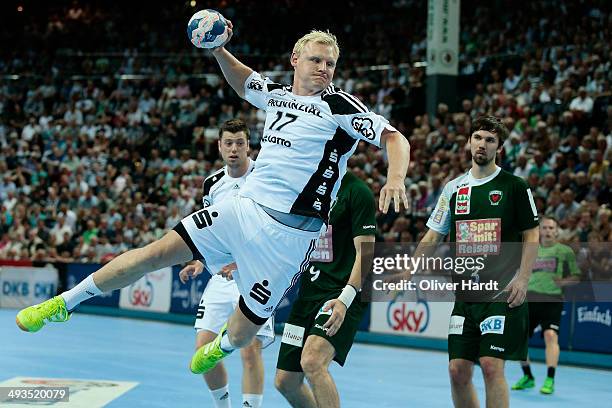 Patrick Wiencek of Kiel in action during the DKB HBL Bundesliga match between THW Kiel and Fuechse Berlin on May 24, 2014 in Kiel, Germany.