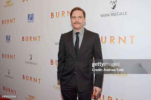 Daniel Bruhl attends the New York premiere of "BURNT", presented by The Weinstein Company, Sassoregale Wine, Castello Cheese and FIJI Water on...