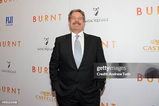 John Wells attends the New York premiere of "BURNT", presented by The Weinstein Company, Sassoregale Wine, Castello Cheese and FIJI Water on October...