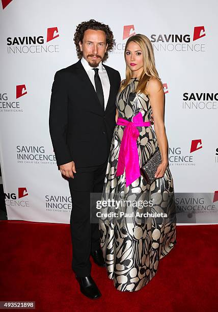 Actors Michael Traynor and Brooke Nevin attend the 4th Annual Saving Innocence Gala at SLS Hotel on October 17, 2015 in Beverly Hills, California.