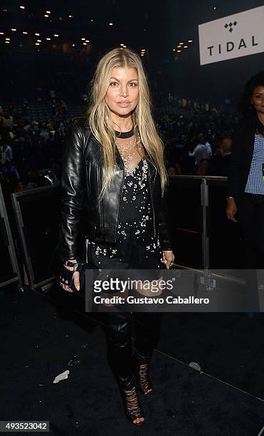 Fergie backstage attends the TIDAL X: 1020 Amplified By HTC - Activations At Barclays Center Presented By D'USSE at Barclays Center of Brooklyn on...
