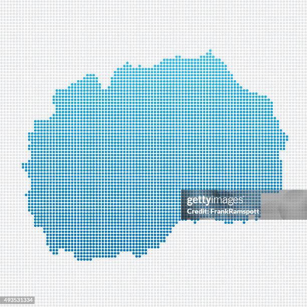 macedonia map blue dot pattern - macedonia country stock illustrations