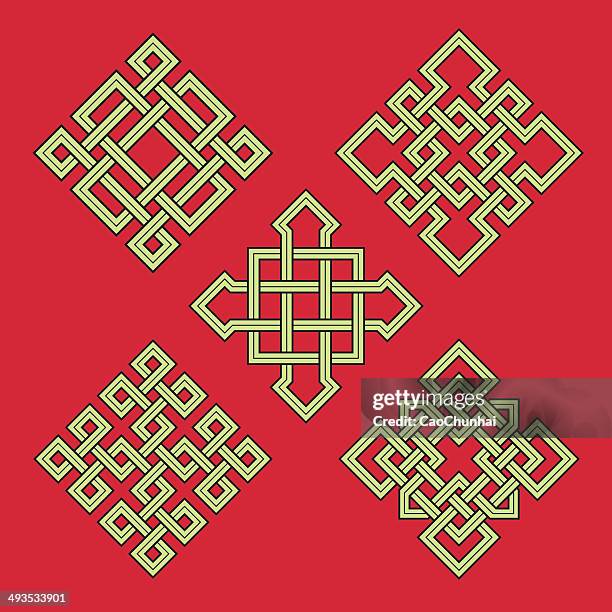 auspicious knots - celtic knot texture stock illustrations
