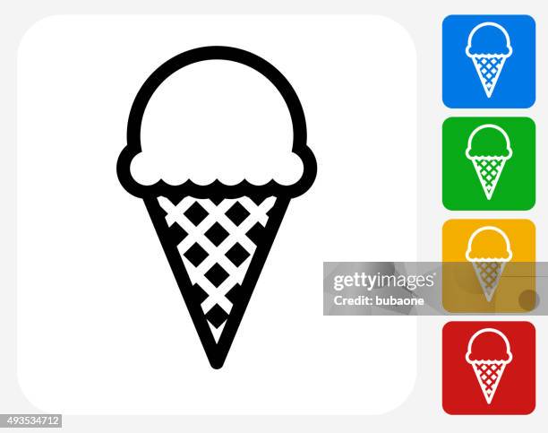 bildbanksillustrationer, clip art samt tecknat material och ikoner med ice-cream icon flat graphic design - glasstrut