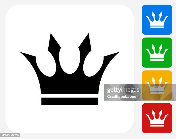 crown-symbol flache grafik design - spielkarte dame stock-grafiken, -clipart, -cartoons und -symbole