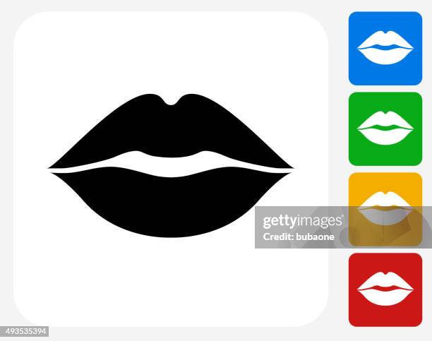 stockillustraties, clipart, cartoons en iconen met lips icon flat graphic design - lips