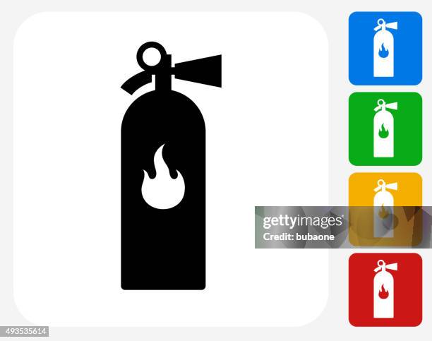 ilustrações de stock, clip art, desenhos animados e ícones de extintor de incêndio ícone flat design gráfico - extintor de incêndio