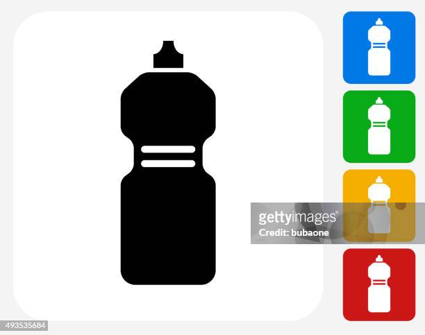 fitness bottle icon flat graphic design - electrolyte stock illustrations