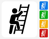 Ladder Of Success Icon Flat Graphic Design