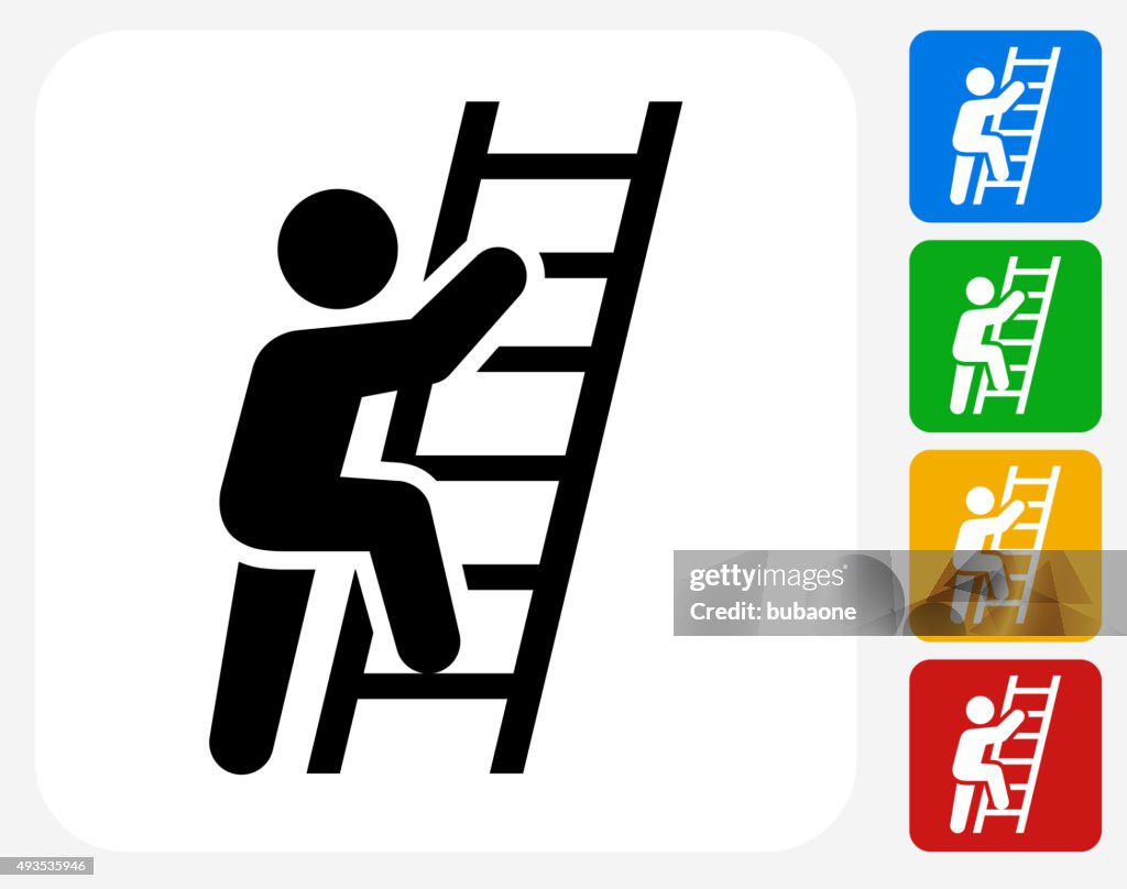 Ladder Of Success Icon Flat Graphic Design
