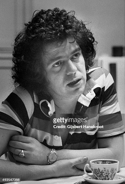 Portrait of singer-songwriter Tim Rose during an interview at the Rockfield Studios, Monmouth, Wales, United Kingdom, 1975.