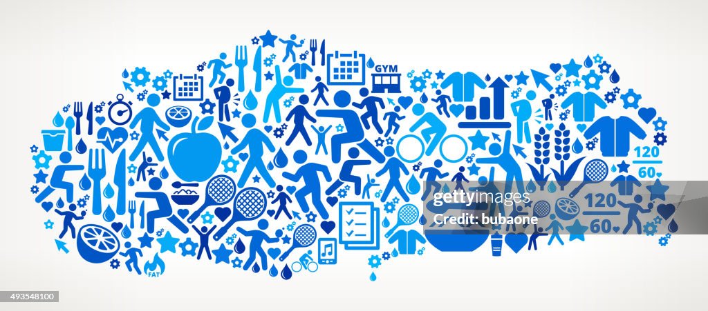 Turkey Fitness and Diet Vector Button Pattern