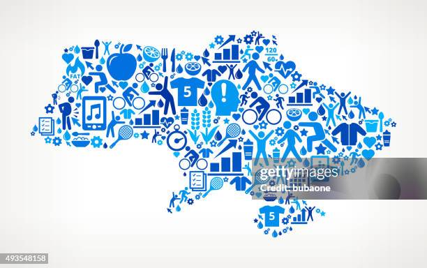 ukraine fitness and diet vector button pattern - studio seamless backdrop stock illustrations