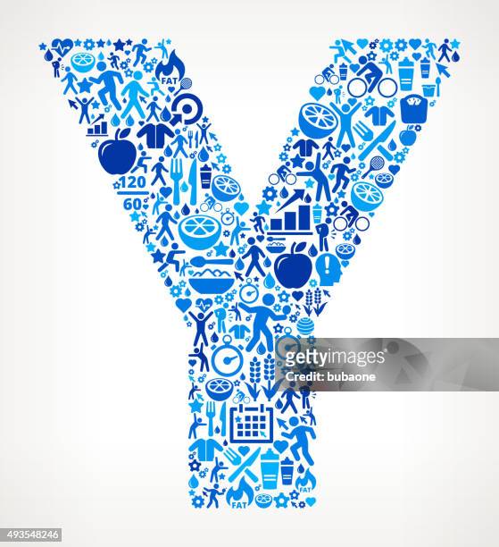 letter y fitness and diet icon pattern - letter y stock illustrations