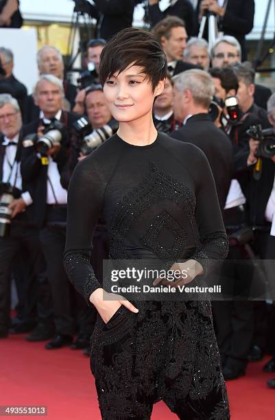 Li Yuchun attends the Closing Ceremony and "A Fistful of Dollars" Screening during the 67th Annual Cannes Film Festival on May 24, 2014 in Cannes,...