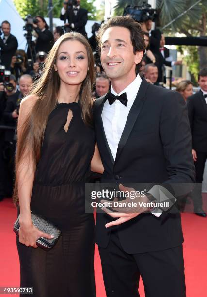 Adrien Brody and his girlfriend Lara Leito attends the Closing Ceremony and "A Fistful of Dollars" Screening during the 67th Annual Cannes Film...