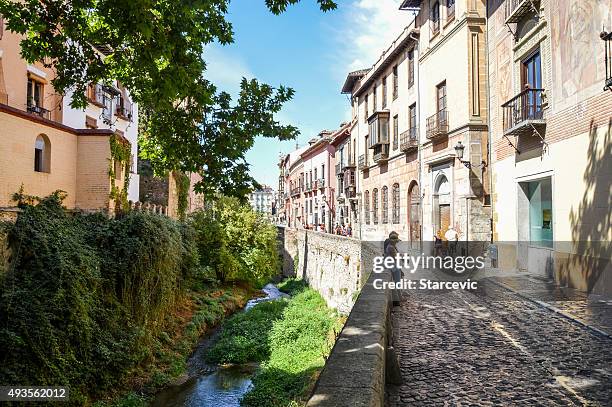 walkway along the river in granada, spain - granada españa stock pictures, royalty-free photos & images