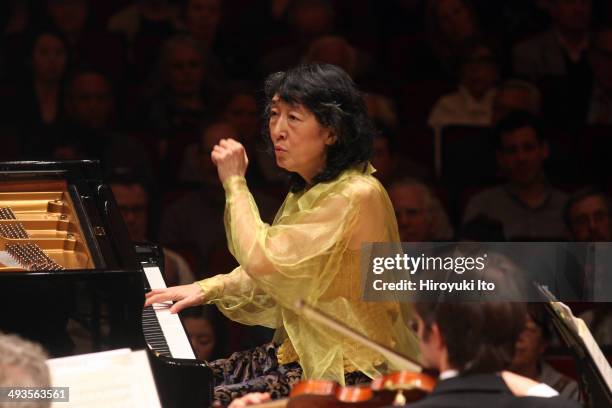 Mitsuko Uchida performing Beethoven's "Piano Concerto No. 4" with the Bavarian Radio Symphony Orchestra led by Mariss Jansons at Carnegie Hall on...