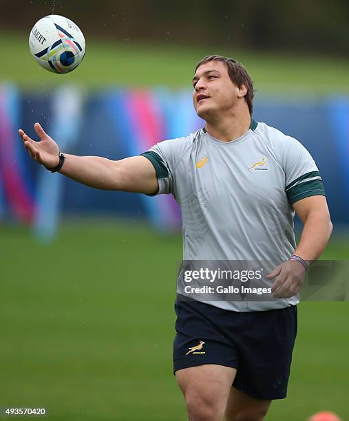 Coenie Oosthuizen during the South African national rugby team training session at Surrey Sports Park on October 21 England.