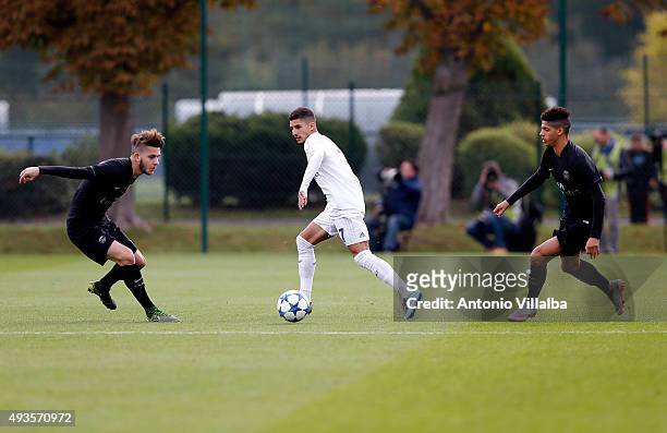 Cristian Cedres of Real Madrid during the UEFA Youth League match between Paris Saint-Germain and Real Madrid at Stade Georges-Lefevre on October 21,...
