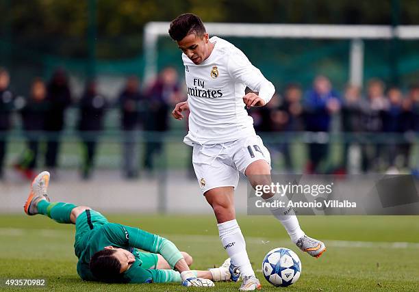 Rivero of Real Madrid during the UEFA Youth League match between Paris Saint-Germain and Real Madrid at Stade Georges-Lefevre on October 21, 2015 in...